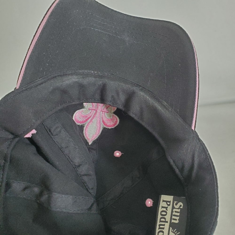 New Orleans Saints Women Ladies Hat Black Pink Logo Who Dat Strapback Adjustable - Picture 11 of 11